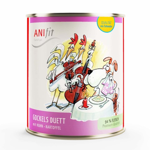 Hund Nassfutter Gockels Duett 810g 6 Stück -1- Anifit