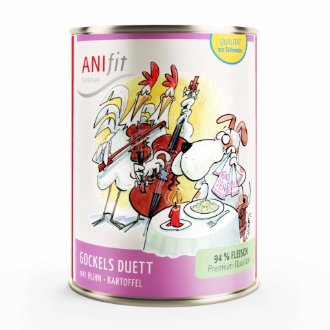 Hund Nassfutter Gockels Duett 400g 6 Stück -1- Anifit