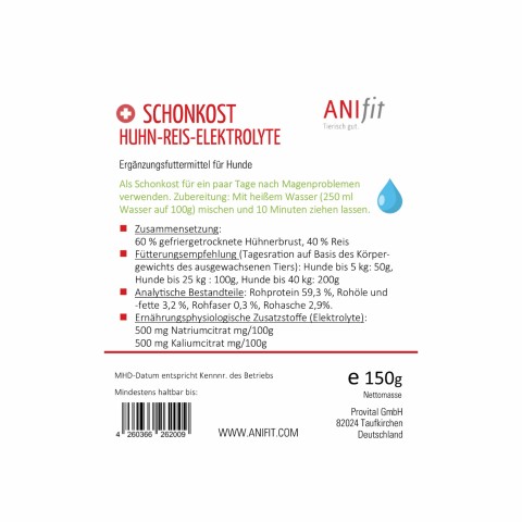 Hund Nassfutter Schonkost Huhn/Reis 150g 1 Stück -3- Anifit