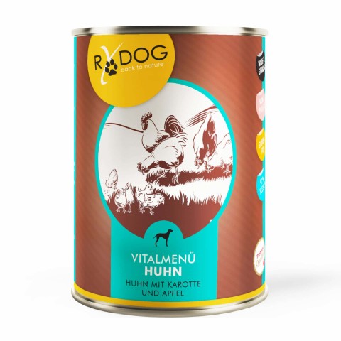 Hund Nassfutter RyDog Vitalmenü Huhn 400g 6 Stück -1- Anifit