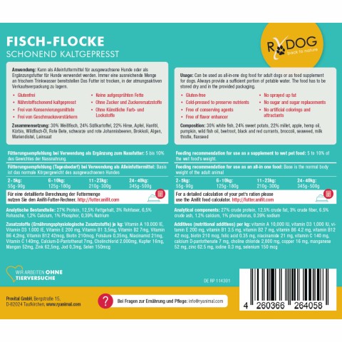 Hund Flocken Trockenfutter RyDog Fisch-Flocke 125g 1 Stück -2- Anifit